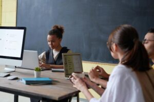 Students using laptops